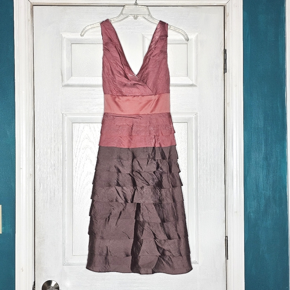 NWT Vintage Adrianna Papell Cocktail Dress Blush/Taupe Size 4